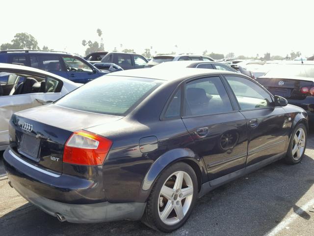 WAUJC68E33A199667 - 2003 AUDI A4 1.8T BLUE photo 4