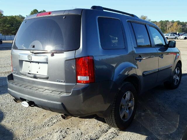 5FNYF4H79BB023775 - 2011 HONDA PILOT EXLN GRAY photo 4