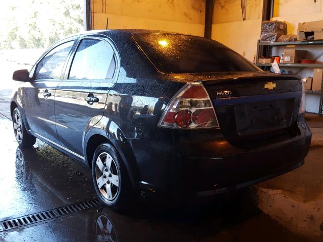 KL1TD5DE4BB189724 - 2011 CHEVROLET AVEO LS BLACK photo 3