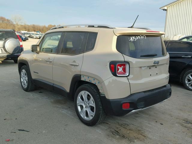 ZACCJADT8FPC09090 - 2015 JEEP RENEGADE L CREAM photo 3