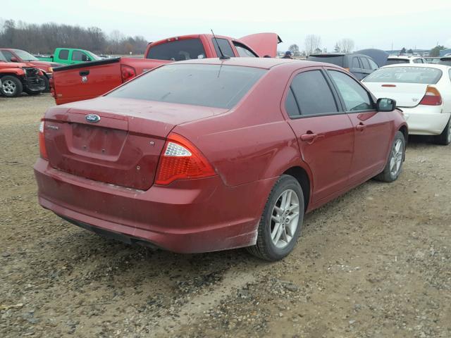 3FAHP0GA8AR228266 - 2010 FORD FUSION S MAROON photo 4