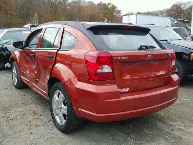 1B3HB48B27D224496 - 2007 DODGE CALIBER SX ORANGE photo 3