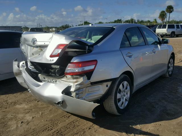 4T4BF3EK2AR036190 - 2010 TOYOTA CAMRY BASE SILVER photo 4