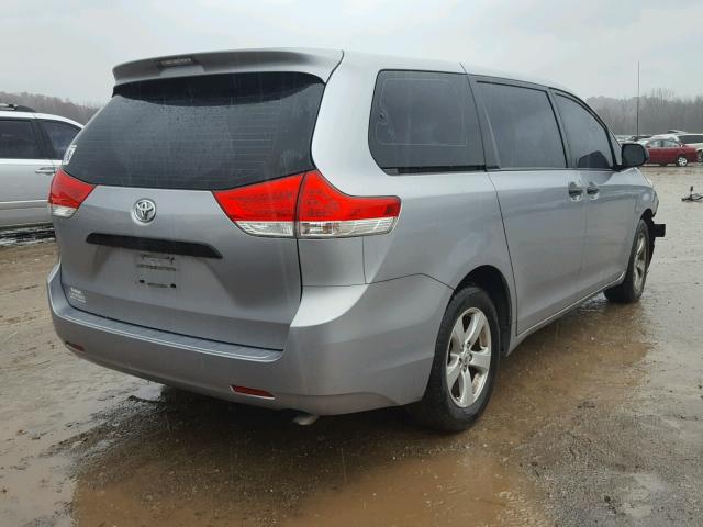 5TDZK3DC5DS332848 - 2013 TOYOTA SIENNA BAS SILVER photo 4