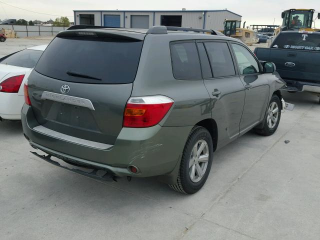 5TDZA3EH0AS007145 - 2010 TOYOTA HIGHLANDER GREEN photo 4