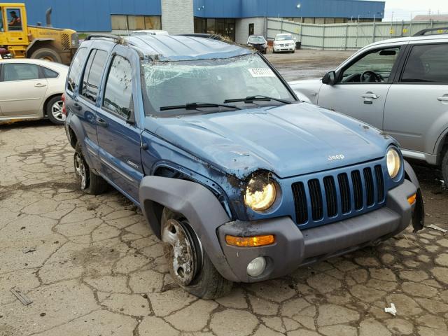 1J4GL48K04W112281 - 2004 JEEP LIBERTY SP BLUE photo 1
