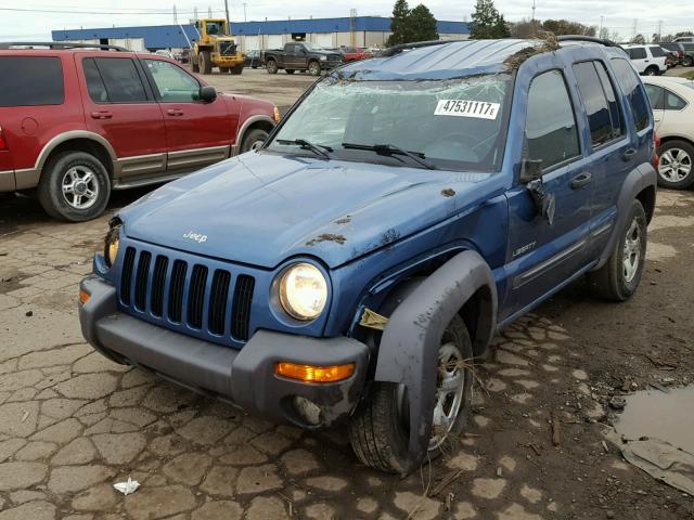 1J4GL48K04W112281 - 2004 JEEP LIBERTY SP BLUE photo 2