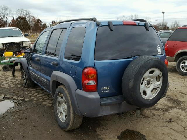 1J4GL48K04W112281 - 2004 JEEP LIBERTY SP BLUE photo 3