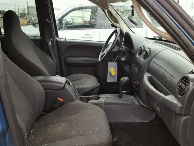 1J4GL48K04W112281 - 2004 JEEP LIBERTY SP BLUE photo 5