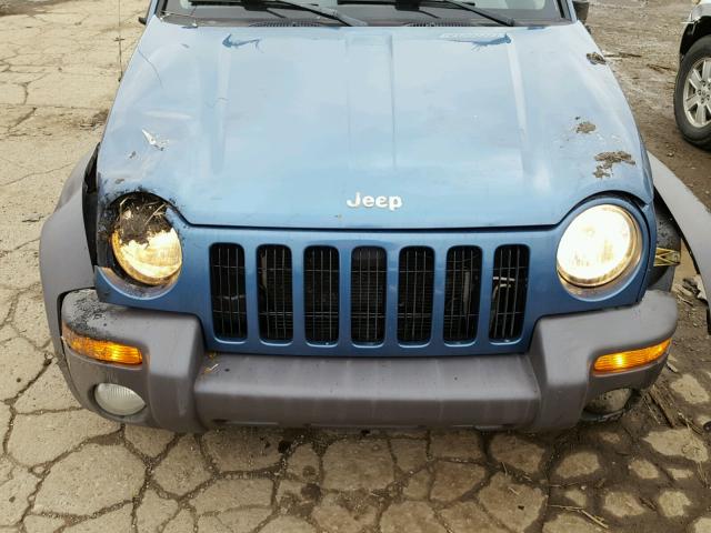 1J4GL48K04W112281 - 2004 JEEP LIBERTY SP BLUE photo 7