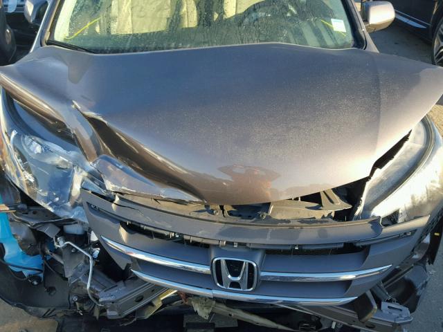 2HKRM3H55EH530942 - 2014 HONDA CR-V EX GRAY photo 7