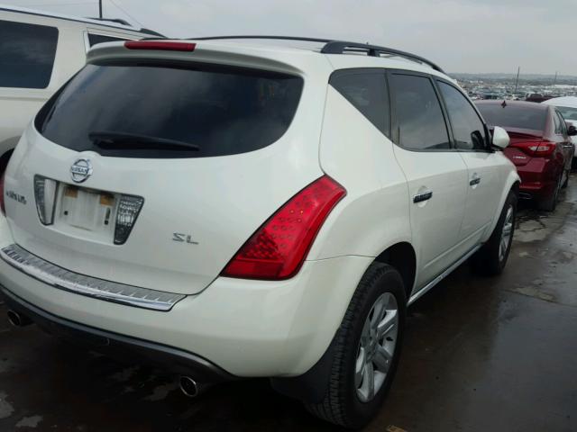 JN8AZ08T26W423570 - 2006 NISSAN MURANO WHITE photo 4