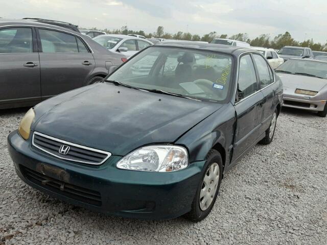 JHMEJ6671YS001523 - 2000 HONDA CIVIC LX GREEN photo 2