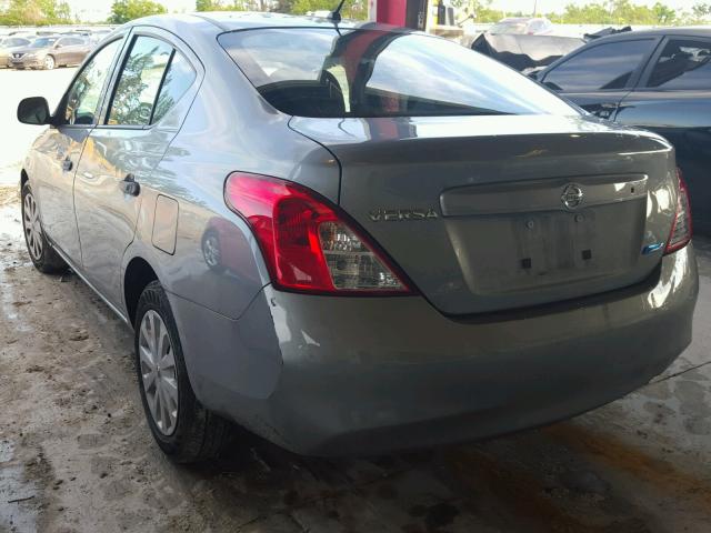 3N1CN7AP7EL841880 - 2014 NISSAN VERSA S GRAY photo 3