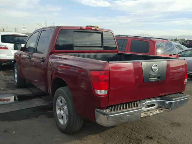 1N6AA07A46N559334 - 2006 NISSAN TITAN XE BURGUNDY photo 3