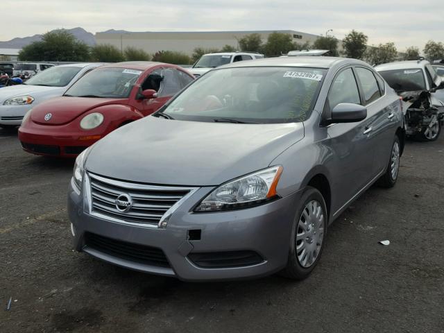 3N1AB7AP7EY338966 - 2014 NISSAN SENTRA S SILVER photo 2