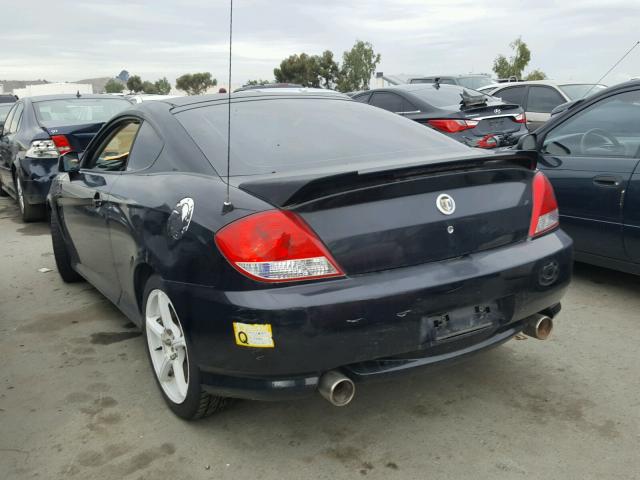 KMHHN65F65U185428 - 2005 HYUNDAI TIBURON GT BLACK photo 3