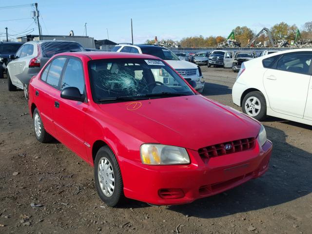 KMHCG45C82U350826 - 2002 HYUNDAI ACCENT GL RED photo 1