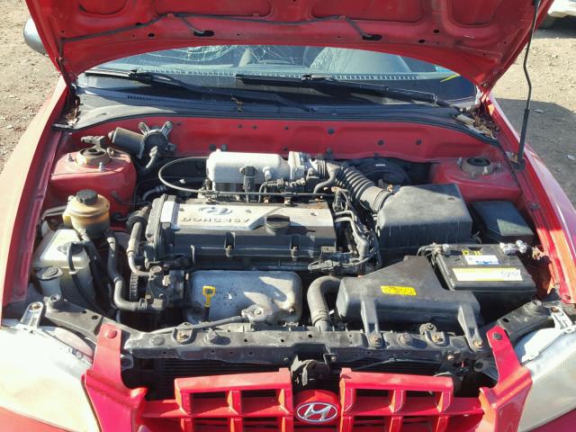 KMHCG45C82U350826 - 2002 HYUNDAI ACCENT GL RED photo 7