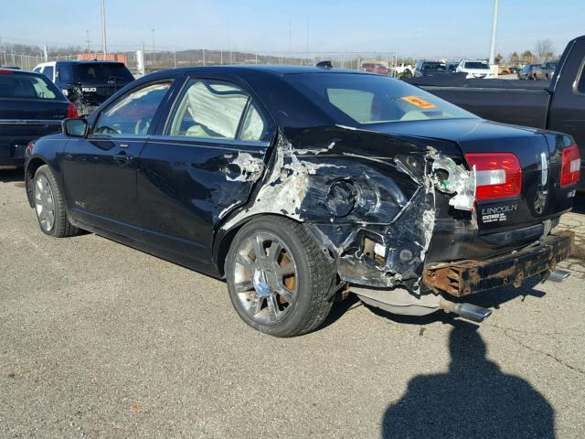 3LNHM26TX8R607972 - 2008 LINCOLN MKZ BLACK photo 3