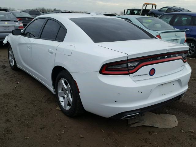 2C3CDXHG5FH836925 - 2015 DODGE CHARGER SX WHITE photo 3