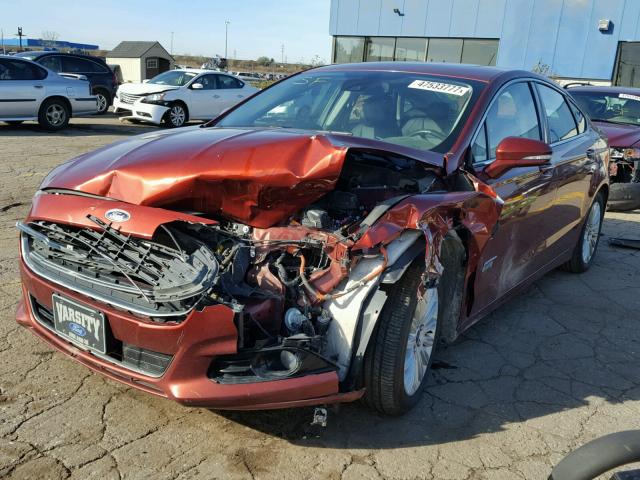 3FA6P0SUXER102280 - 2014 FORD FUSION TIT RED photo 2