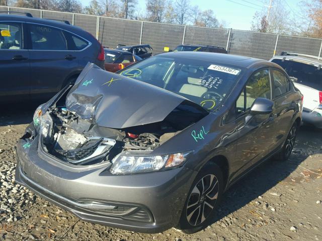 2HGFB2F82DH501195 - 2013 HONDA CIVIC EX GRAY photo 2