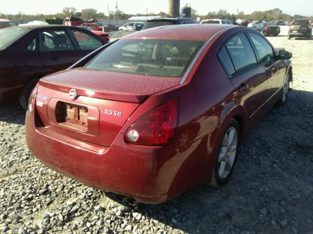 1N4BA41E34C905981 - 2004 NISSAN MAXIMA SE RED photo 4