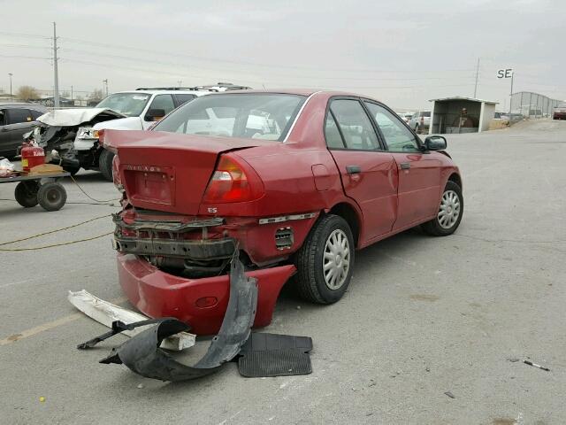 JA3AY26C01U022194 - 2001 MITSUBISHI MIRAGE ES RED photo 4