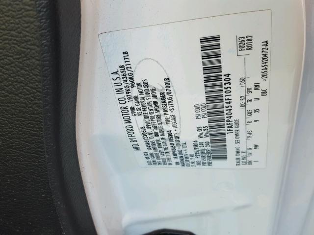 1FAFP40454F105304 - 2004 FORD MUSTANG WHITE photo 10