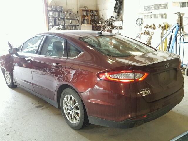 3FA6P0G74FR280447 - 2015 FORD FUSION S MAROON photo 3