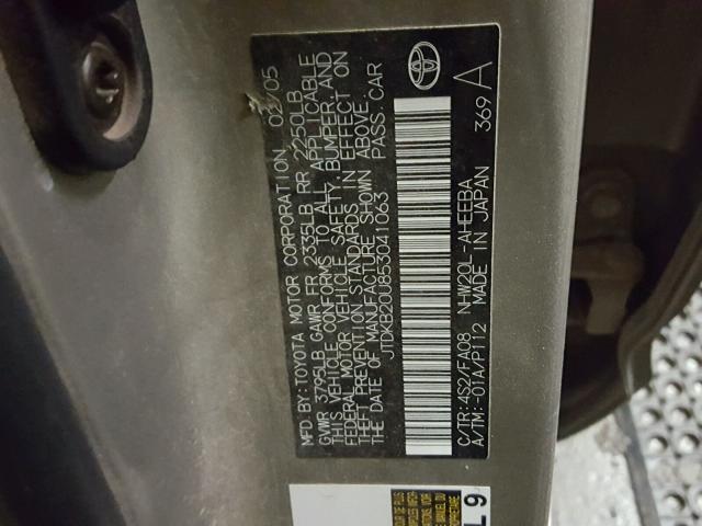 JTDKB20U853041063 - 2005 TOYOTA PRIUS 金色 照片 10