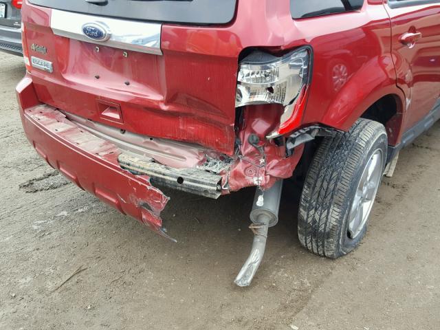 1FMCU0E72CKC42039 - 2012 FORD ESCAPE LIM RED photo 9