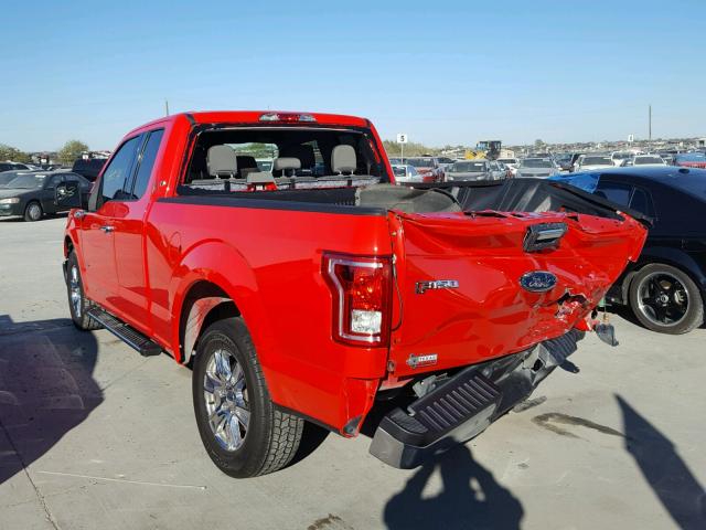 1FTEX1CP1FKF15084 - 2015 FORD F150 SUPER RED photo 3