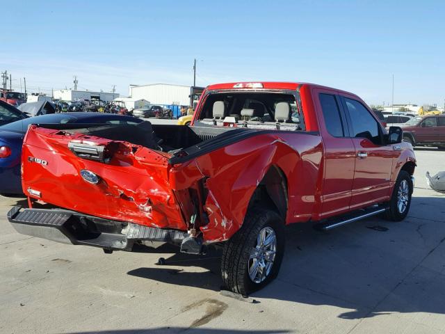 1FTEX1CP1FKF15084 - 2015 FORD F150 SUPER RED photo 4