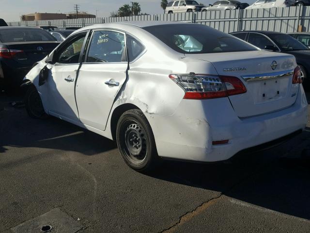 3N1AB7AP5EL637191 - 2014 NISSAN SENTRA S WHITE photo 3