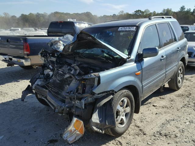 5FNYF28576B034993 - 2006 HONDA PILOT EX BLUE photo 2