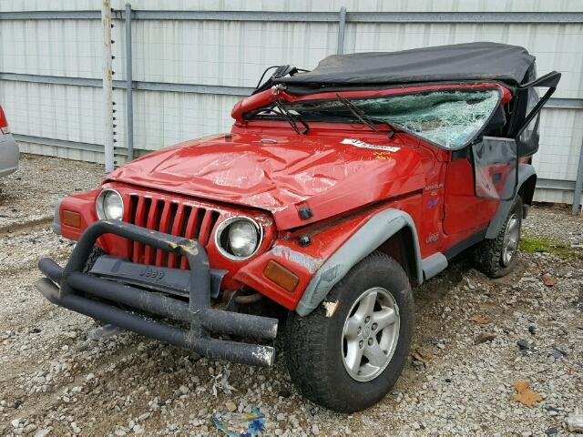 1J4FY19S6VP493897 - 1997 JEEP WRANGLER / RED photo 2