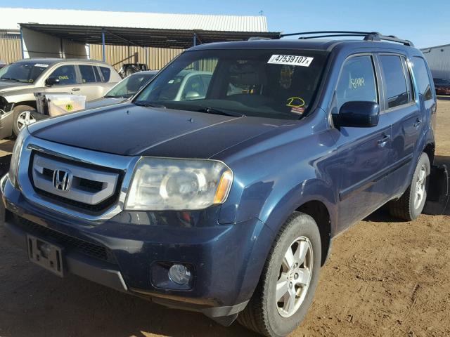 5FNYF48599B038981 - 2009 HONDA PILOT EXL BLUE photo 2