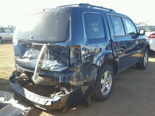 5FNYF48599B038981 - 2009 HONDA PILOT EXL BLUE photo 4