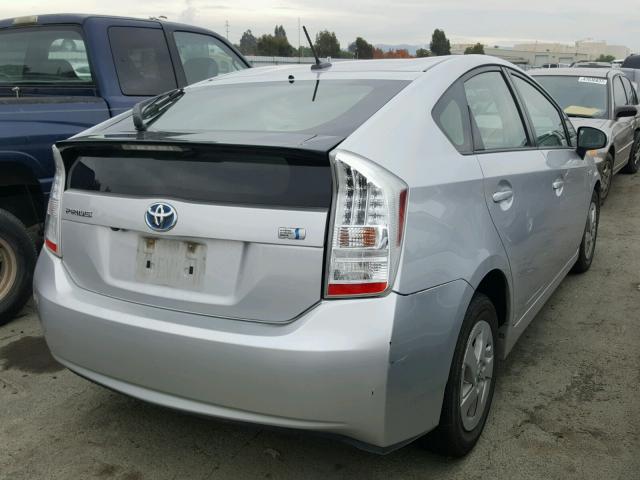 JTDKN3DU7A0162430 - 2010 TOYOTA PRIUS SILVER photo 4