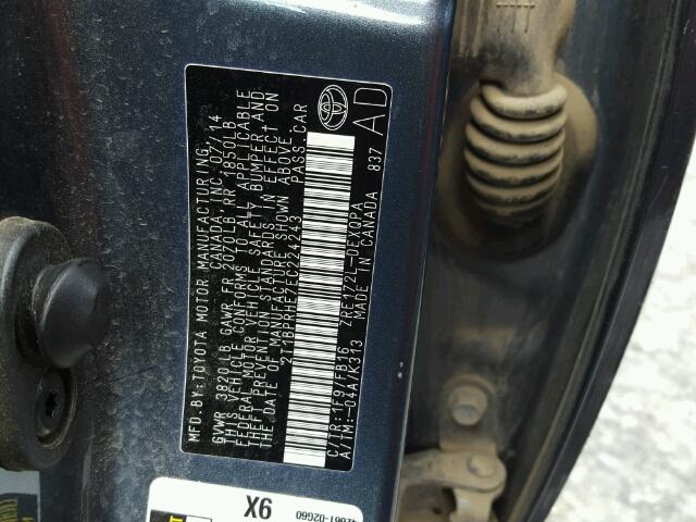 2T1BPRHE7EC224243 - 2014 TOYOTA COROLLA EC 蓝色 照片 10