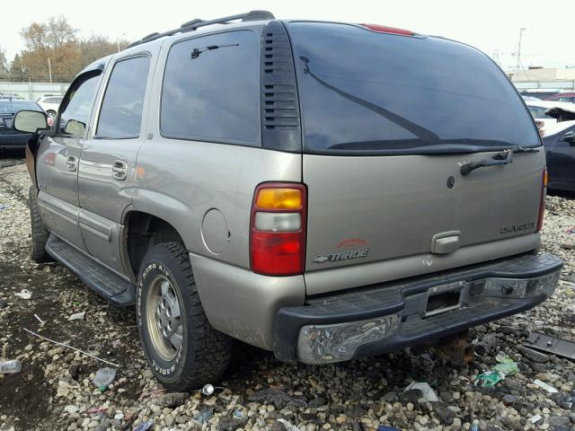 1GNEK13T01J163827 - 2001 CHEVROLET TAHOE K150 BEIGE photo 3