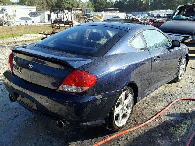 KMHHM65D05U156640 - 2005 HYUNDAI TIBURON BLUE photo 4