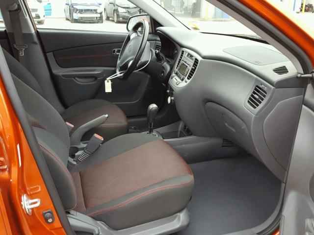 KNADE243296586632 - 2009 KIA RIO 5 SX ORANGE photo 5