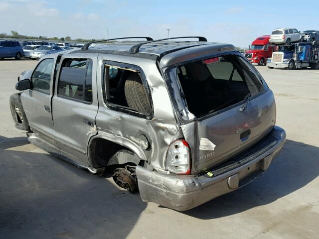 1B4HR28Z61F558728 - 2001 DODGE DURANGO GRAY photo 3