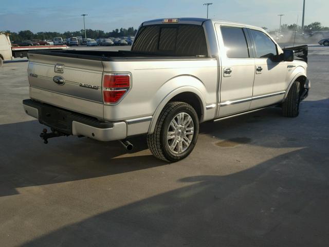 1FTPW12V09FB32083 - 2009 FORD F150 SUPER SILVER photo 4