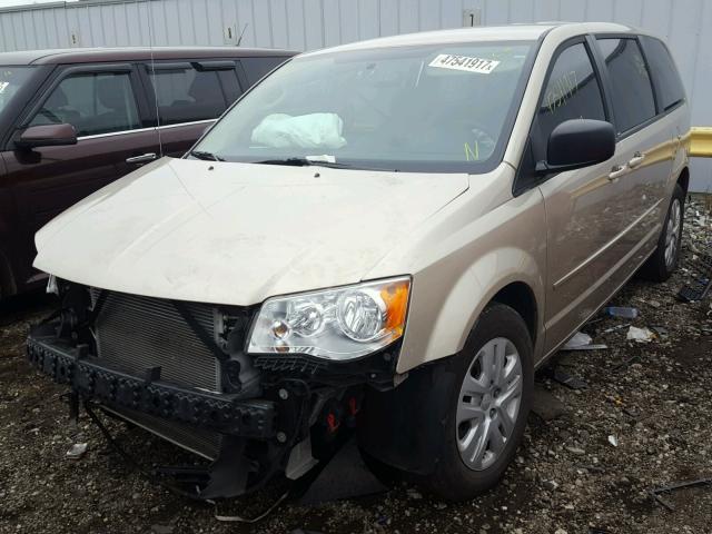 2C4RDGBG9ER146991 - 2014 DODGE GRAND CARA BEIGE photo 2