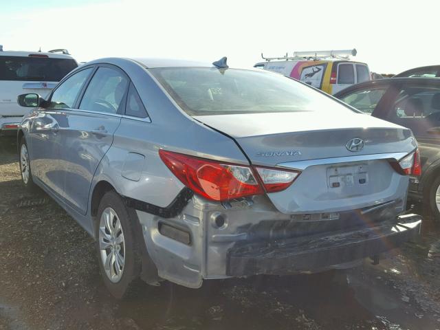 5NPEB4AC9BH163574 - 2011 HYUNDAI SONATA GLS BLUE photo 3