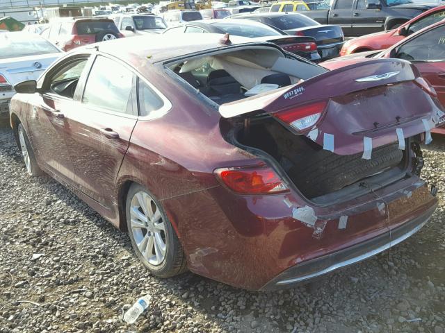 1C3CCCAB4GN102196 - 2016 CHRYSLER 200 LIMITE BURGUNDY photo 3